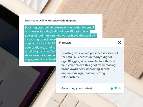 HubSpot's content assistant tool can help write and edit campaign content quickly